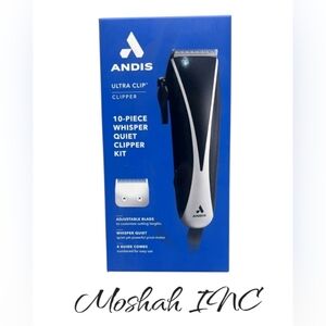 Andis Ultra Clip Hair Clippers, 10 Piece Home Barber And Beard Cutting Clipper